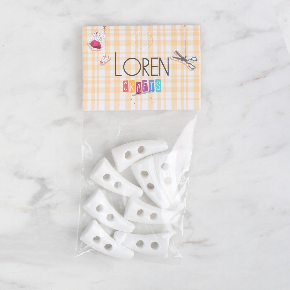 Loren Crafts 8'li Beyaz Çoban Düğme - 119